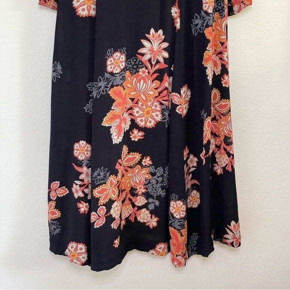 Free People Miranda Floral Button Front Midi Dress Black Combo 2 - Picture 11 of 16